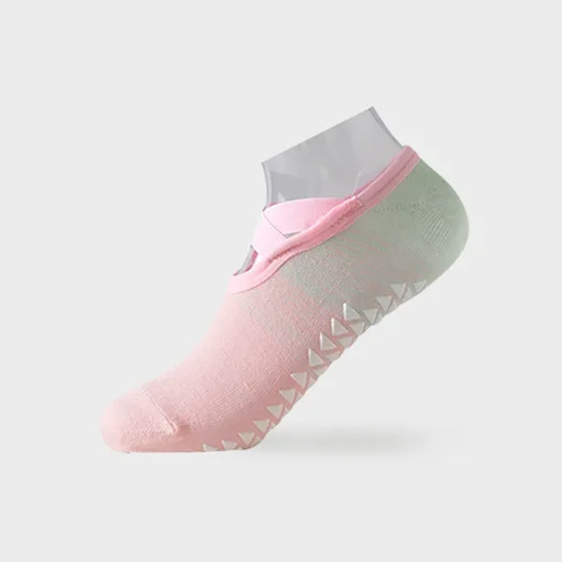 Yoga-Socken mit gekreuzten Riemen und rutschfestem Griff (6 Paar) - Rosa - EU35-42 (US2-8,5) - image 6