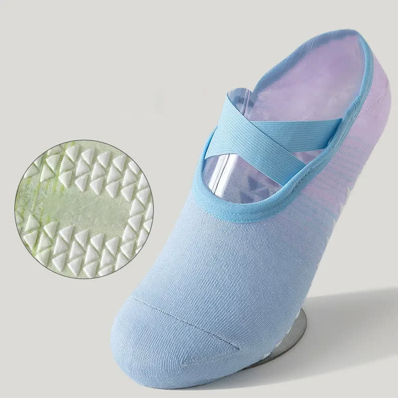 Yoga-Socken mit gekreuzten Riemen und rutschfestem Griff (6 Paar) - image 2