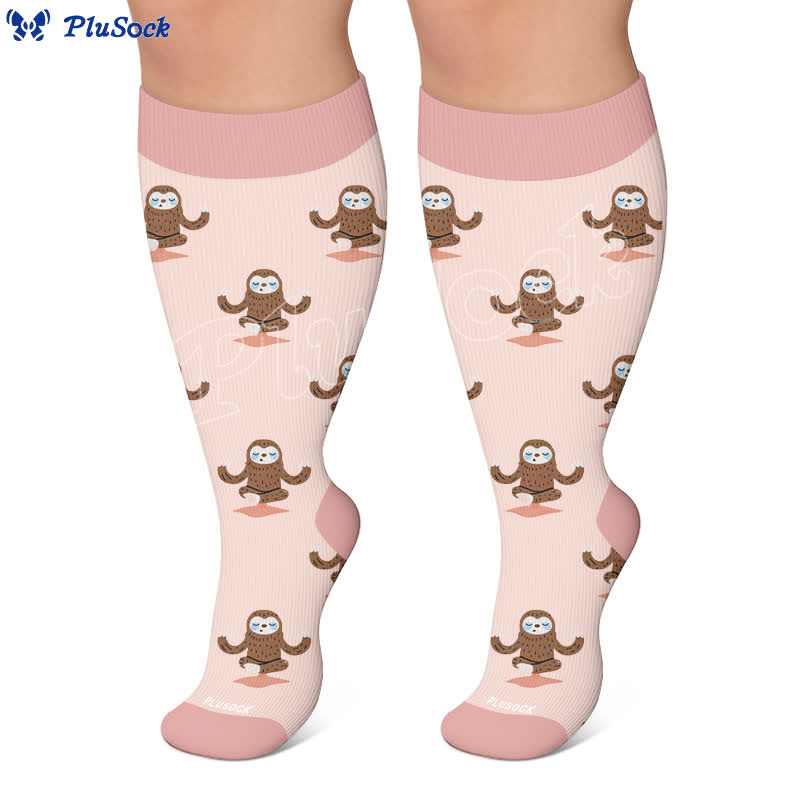 Kompressionsstrümpfe mit Faultier-Clownfisch-Motiv in Übergröße - image 5