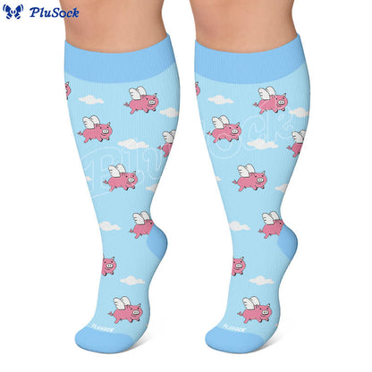 Kompressionsstrümpfe mit Faultier-Clownfisch-Motiv in Übergröße - image 7