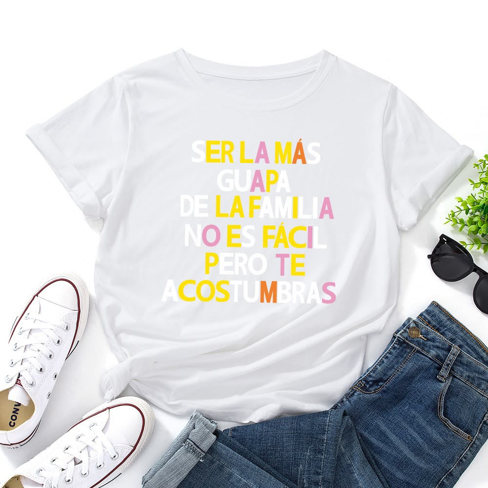 Plus Size T-Shirt mit kreativem Buchstabenprint - Weiß - 5XL - image 3