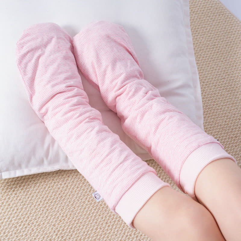 Gestreifte, kuschelige Schlafsocken aus Baumwolle - image 1