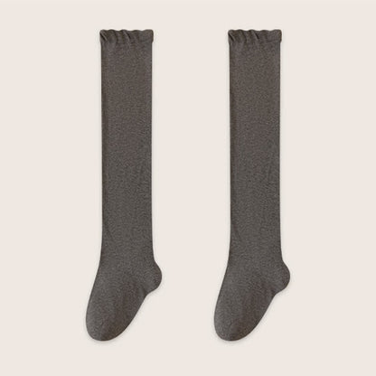 Kuschelige, einfarbige Schlafsocken aus Baumwolle, oberschenkelhoch (2 Paar) - Dunkelgrau - EU39-45 (US6-11) - image 9