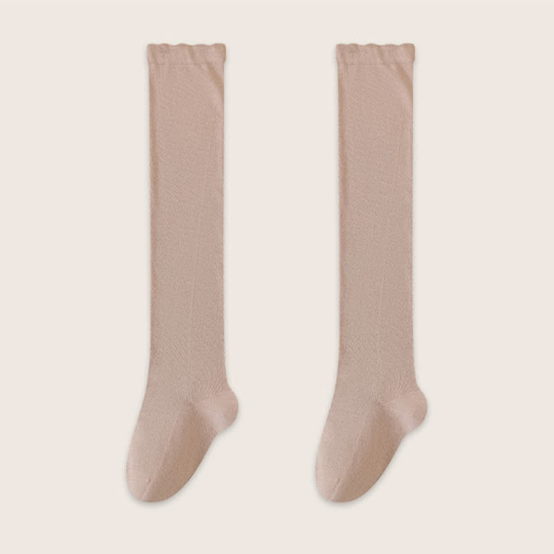 Kuschelige, einfarbige Schlafsocken aus Baumwolle, oberschenkelhoch (2 Paar) - Rot - EU39-45 (US6-11) - image 6