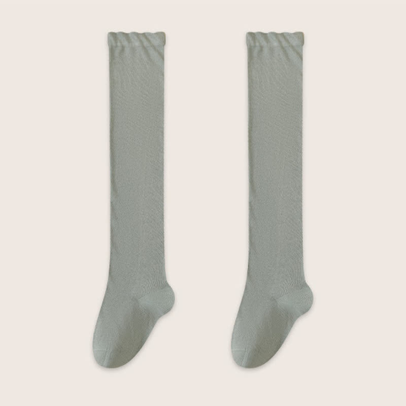 Kuschelige, einfarbige Schlafsocken aus Baumwolle, oberschenkelhoch (2 Paar) - Grün - EU39-45 (US6-11) - image 7