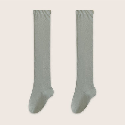 Kuschelige, einfarbige Schlafsocken aus Baumwolle, oberschenkelhoch (2 Paar) - Grün - EU39-45 (US6-11) - image 7