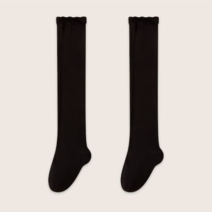 Kuschelige, einfarbige Schlafsocken aus Baumwolle, oberschenkelhoch (2 Paar) - Schwarz - EU39-45 (US6-11) - image 5