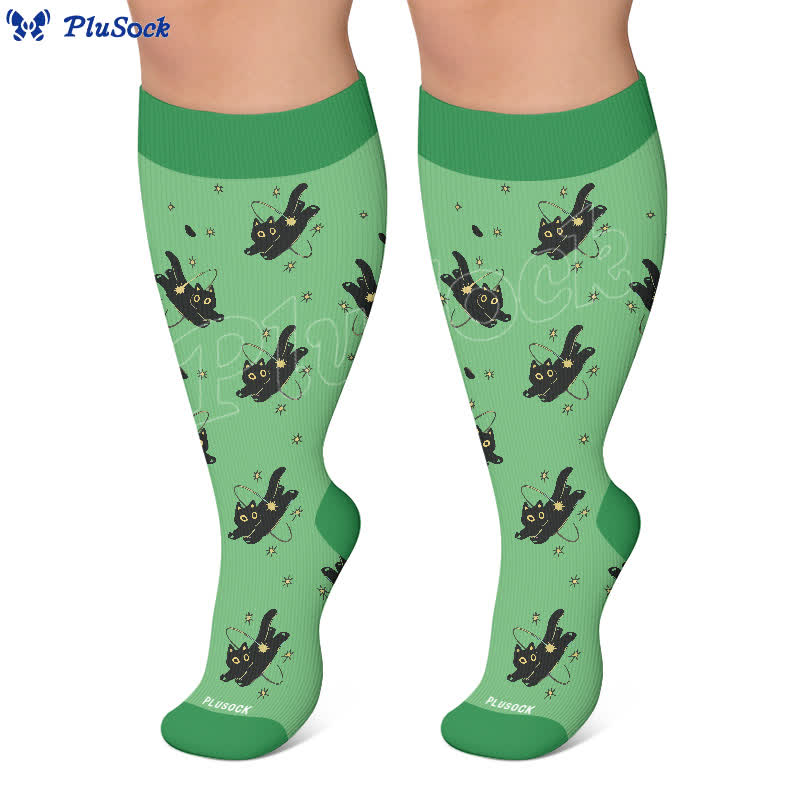 Kniestrümpfe mit Cartoon-Katze in Übergröße - image 7