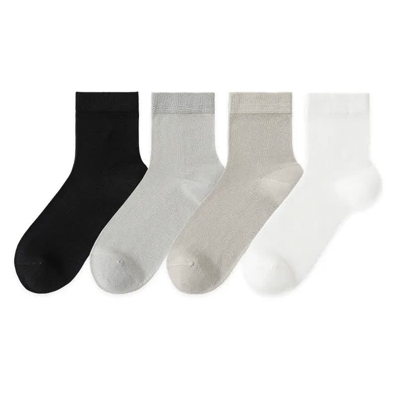 Seidenweiche, lässige Viertel-Socken (4 Paar) - Mehrfarbig - EU38-45 (US5-11) - image 6