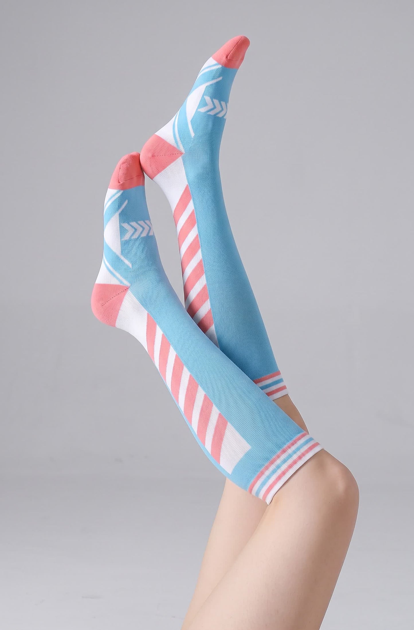 Sport Stripe Kompressionsstrümpfe (2 Paar) - Blau - EU36-40 (US3-7) - image 8