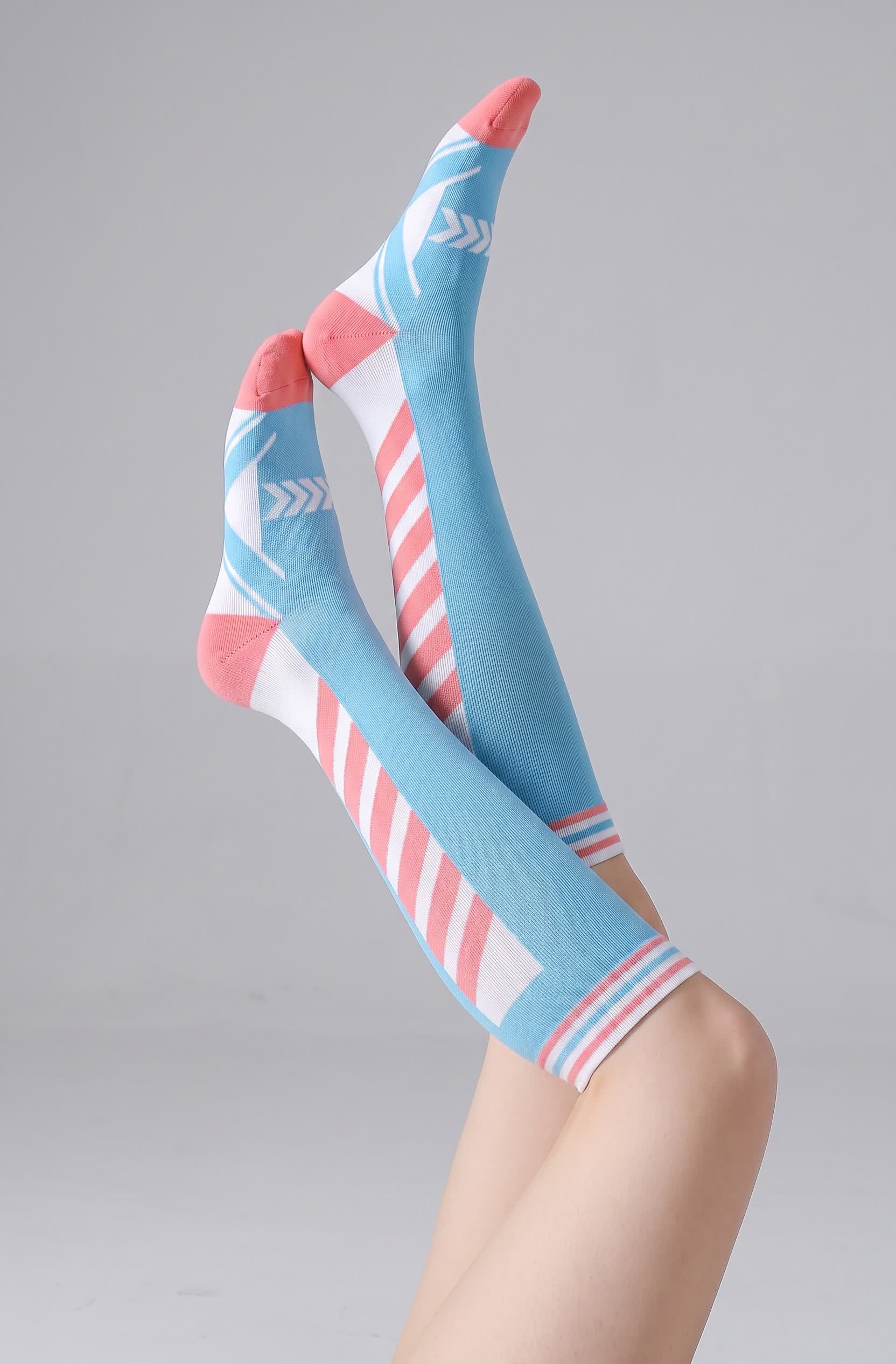 Sport Stripe Kompressionsstrümpfe (2 Paar) - Blau - EU36-40 (US3-7) - image 8