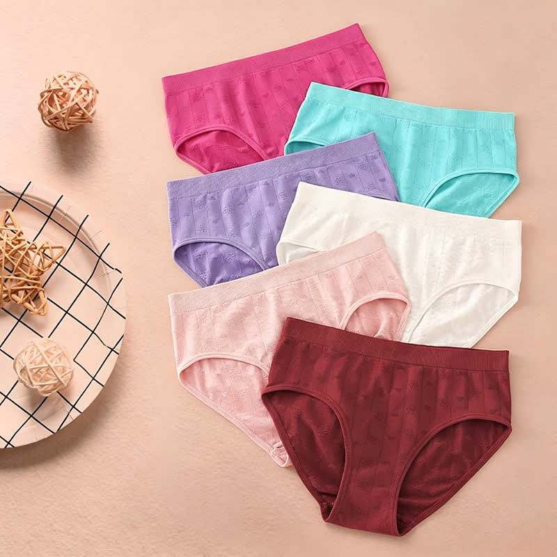 Nahtloser, gerippter High-Waist-Slip (3er-Pack) - Rosa + Rosa + Beige - XL - image 3
