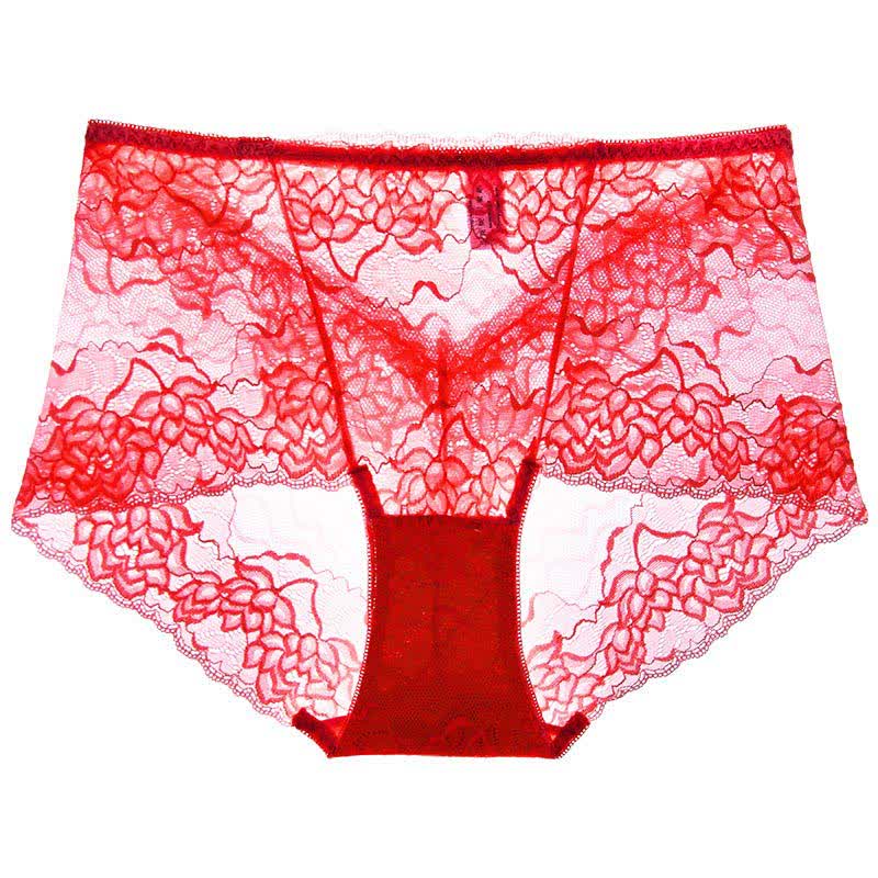 Slip mit Blumenmuster und niedrigem Bund (3er-Pack) - Rot - 2XL - image 3