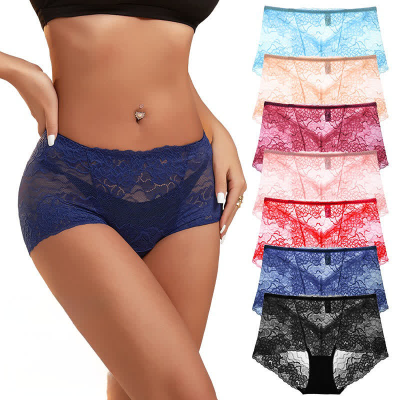 Slip mit Blumenmuster und niedrigem Bund (3er-Pack) - Rosa + Aprikose + Himmelblau - 2XL - image 0
