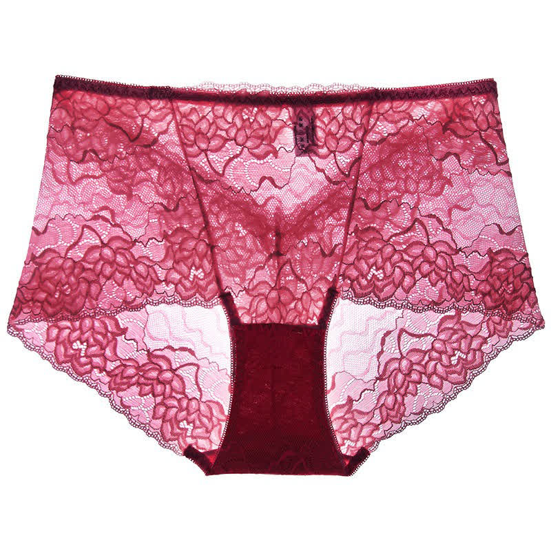 Slip mit Blumenmuster und niedrigem Bund (3er-Pack) - Wein - 2XL - image 5