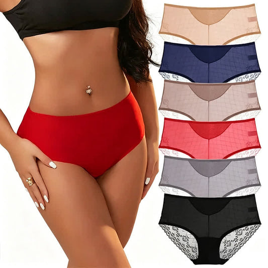 Hochtaillierter Slip aus Spitzenmesh (3er-Pack) - image 0