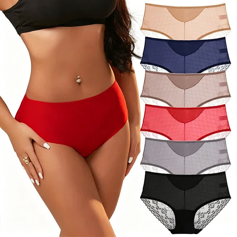 Hochtaillierter Slip aus Spitzenmesh (3er-Pack) - image 0