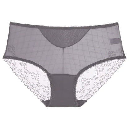Hochtaillierter Slip aus Spitzenmesh (3er-Pack) - Grau - 2XL - image 3