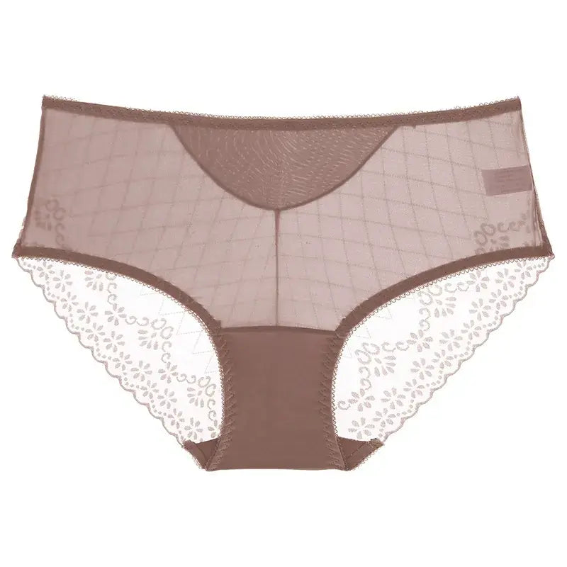 Hochtaillierter Slip aus Spitzenmesh (3er-Pack) - Kaffee - 2XL - image 6