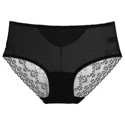 Hochtaillierter Slip aus Spitzenmesh (3er-Pack) - Schwarz - 2XL - image 7