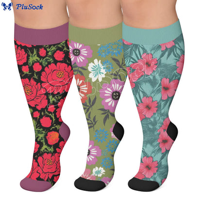 Kompressionsstrümpfe in Übergröße von Bold Blossom - image 0
