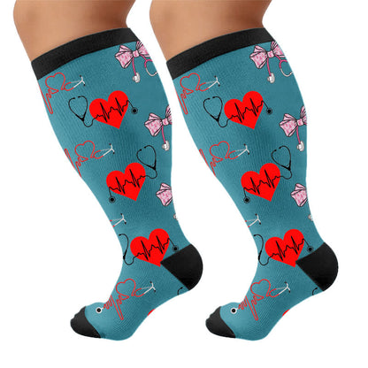 Kompressionsstrümpfe für den Gesundheitsbereich in Übergrößen - Blau (1 Paar) - 4XL - image 5