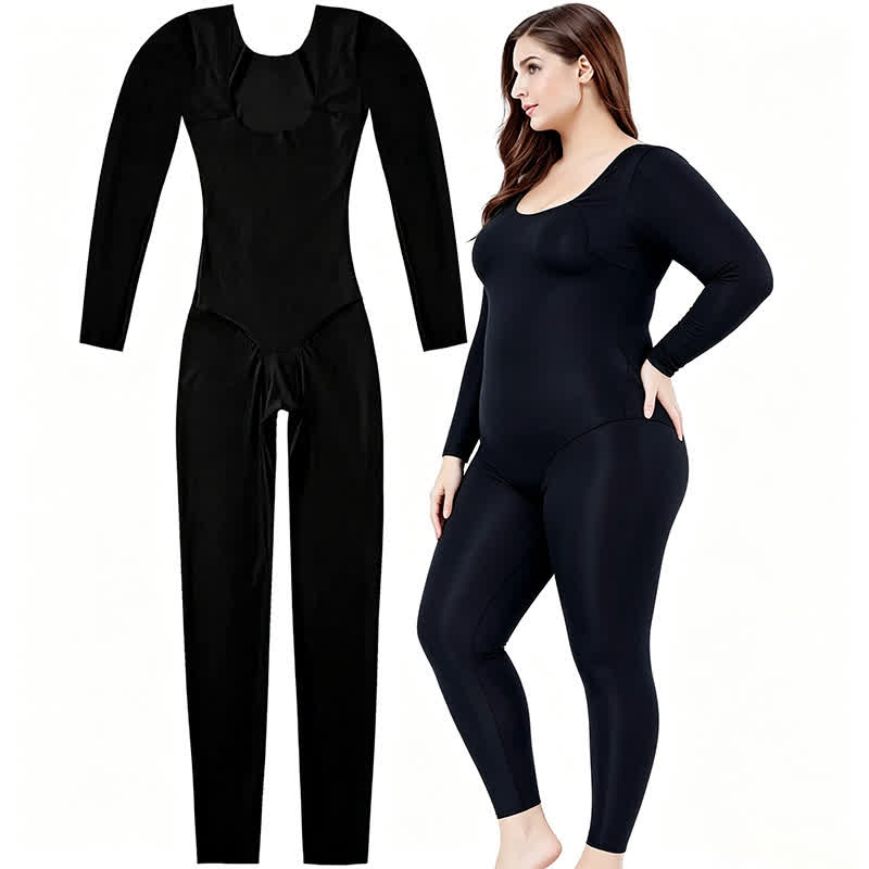 Nahtloser, formender Body - Schwarz - 4XL - image 2