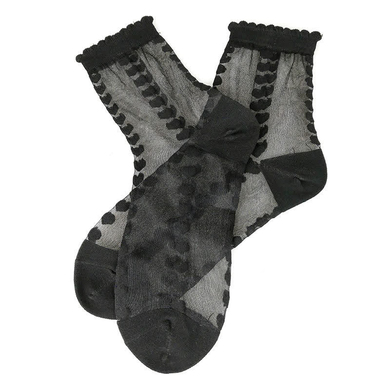 Transparente Herzchen-Viertelsocken (4 Paar) - image 3