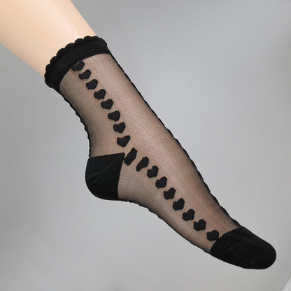 Transparente Herzchen-Viertelsocken (4 Paar) - image 4