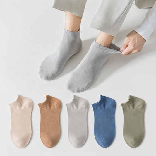 Weiche Baumwoll-Knöchelsocken (5 Paar) - Mehrfarbig - EU39-44 (US6-10) - image 0