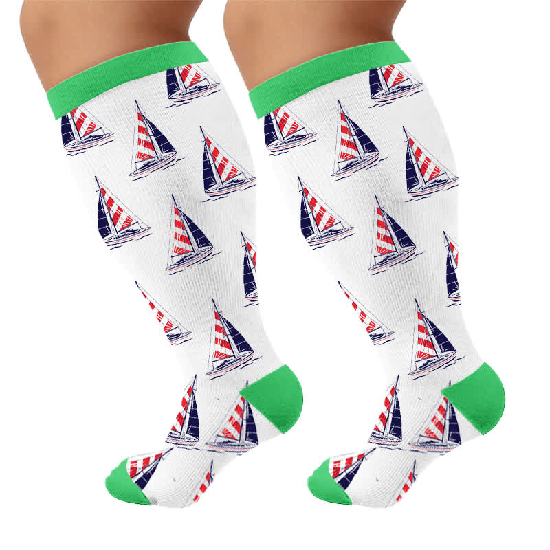 Kompressionsstrümpfe in Übergröße mit Flaggenfarben - Grün (1 Paar) - 4XL - image 8