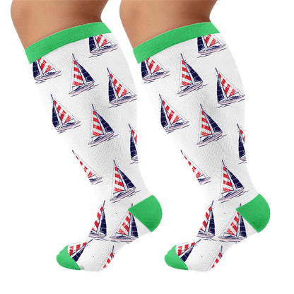 Kompressionsstrümpfe in Übergröße mit Flaggenfarben - Grün (1 Paar) - 4XL - image 8
