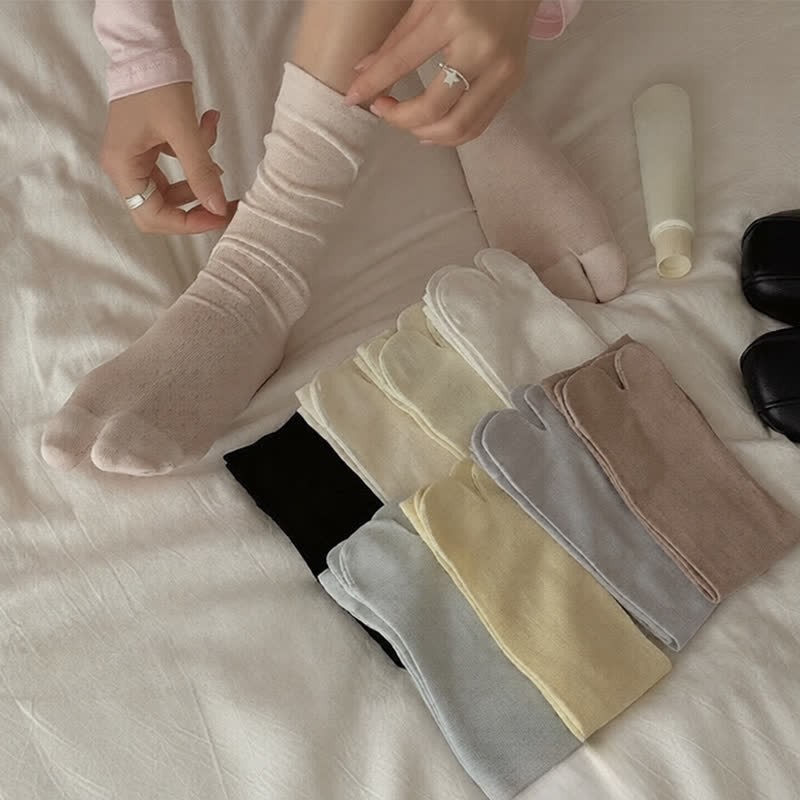 Seidig atmungsaktive Tabi-Viertelsocken (6 Paar) - image 0