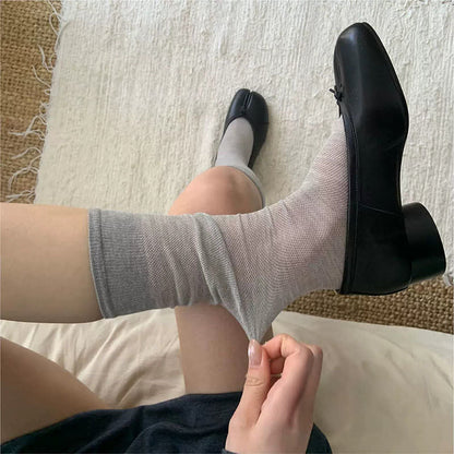 Japanische Tabi-Viertelsocken aus Baumwolle (4 Paar) - Grau - EU37-40 (US4-7) - image 6