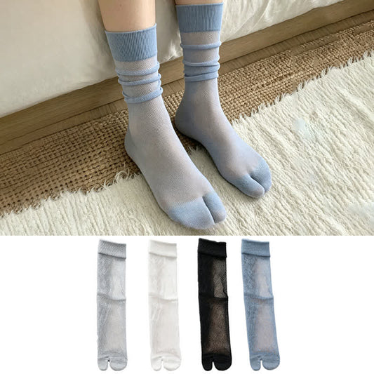 Japanische Tabi-Viertelsocken aus Baumwolle (4 Paar) - Mehrfarbig - EU37-40 (US4-7) - image 0