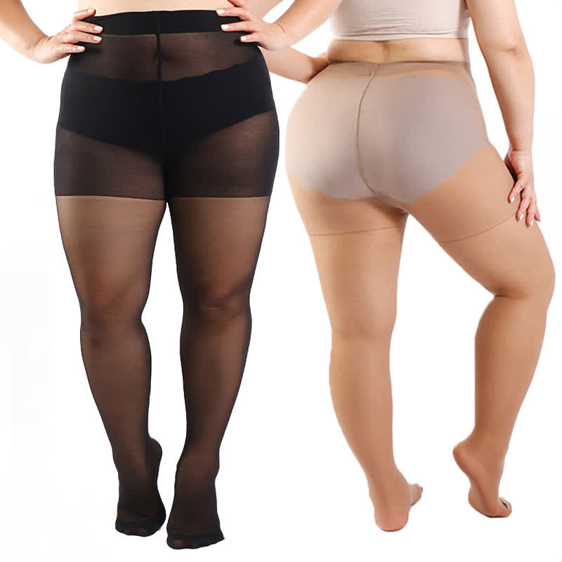 Formgebende Strumpfhose mit hohem Bund (3 Paar) - Nude+Schwarz+Hellrosa - 4XL - image 0