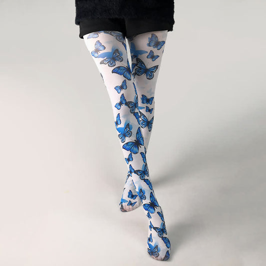 Strumpfhose mit Schmetterlingsmuster für den Alltag - A - Einheitsgröße - image 0