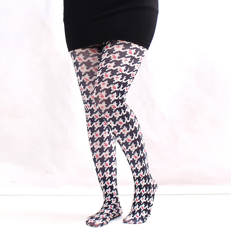 Transparente Strumpfhose mit Blumenmuster für jeden Tag - E - Einheitsgröße - image 4