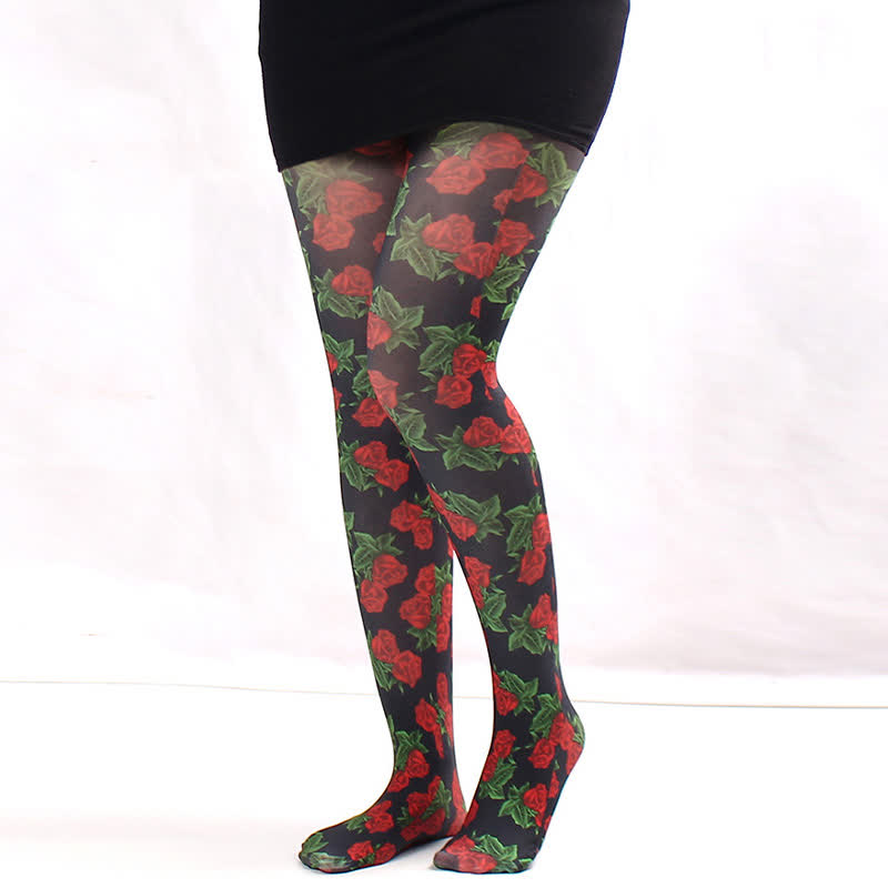 Transparente Strumpfhose mit Blumenmuster für jeden Tag - C - Einheitsgröße - image 2
