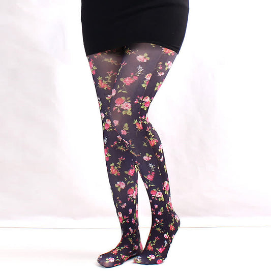 Transparente Strumpfhose mit Blumenmuster für jeden Tag - A - Einheitsgröße - image 0