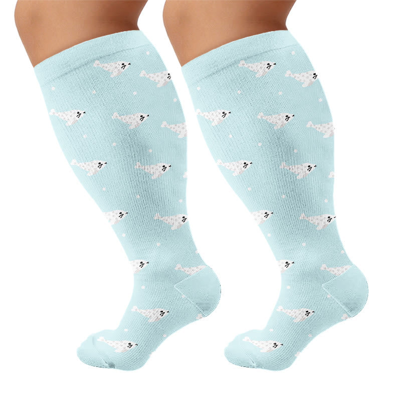 Kompressionsstrümpfe von Seal Otter Frog in Übergröße - Blau (1 Paar) - 4XL - image 8