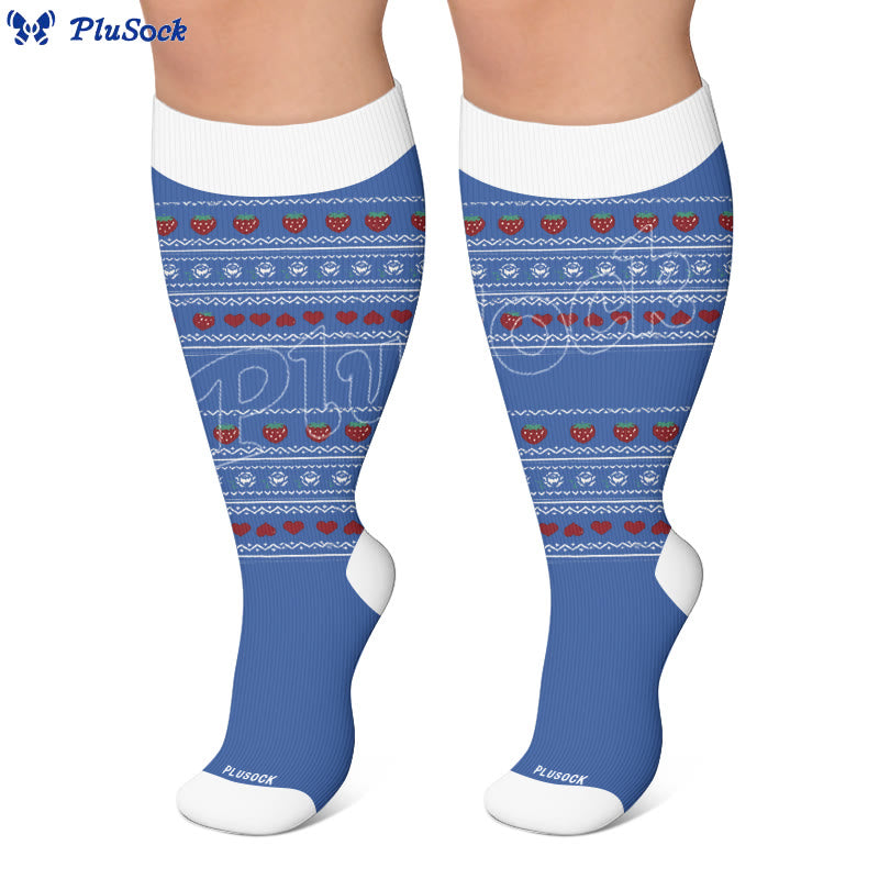 Plus Size Floral Nordic Heart Compression Socken - image 3