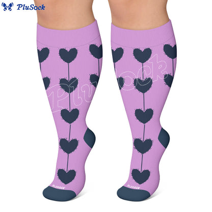 Plus Size Floral Nordic Heart Compression Socken - image 4