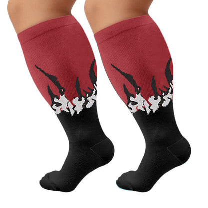 Kompressionsstrümpfe in Übergröße mit Flammenmuster - Lila (1 Paar) - 2XL - image 8