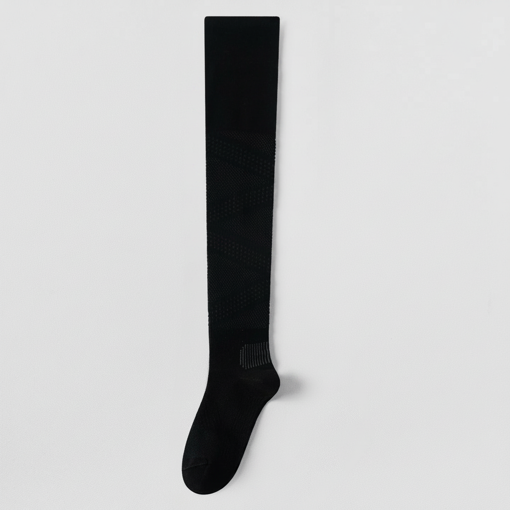 Atmungsaktive Oberschenkelhohe Kompressionsstrümpfe (2 Paar) - Schwarz - EU36-39 (US3-6) - image 8