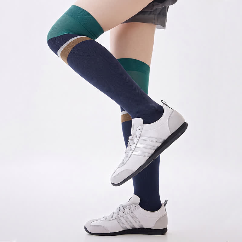 Sportliche Kompressionssocken mit Farbblockmuster (2 Paar) - Blau - EU36-40 (US3-7) - image 3