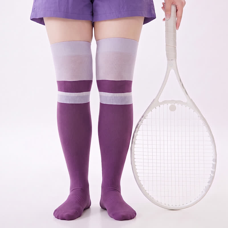 Sportliche Kompressionssocken mit Farbblockmuster (2 Paar) - Lila - EU36-40 (US3-7) - image 0