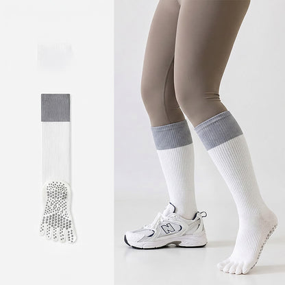 Farbblock-Overknee-Socken (2 Paar) - Weiß - Einheitsgröße - image 1