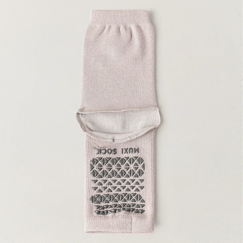 Atmungsaktive, gestrickte Freizeitsocken mit rutschfester Oberfläche (3 Paar) - Lila - Einheitsgröße - image 6