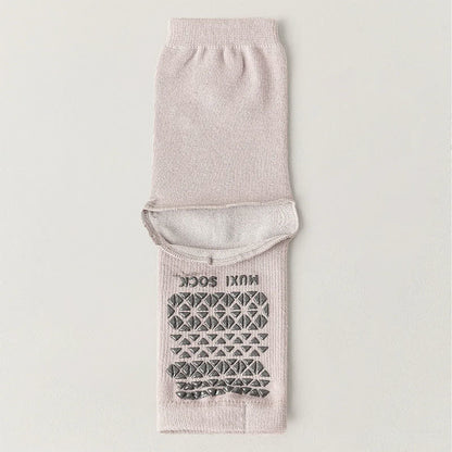 Atmungsaktive, gestrickte Freizeitsocken mit rutschfester Oberfläche (3 Paar) - Lila - Einheitsgröße - image 6